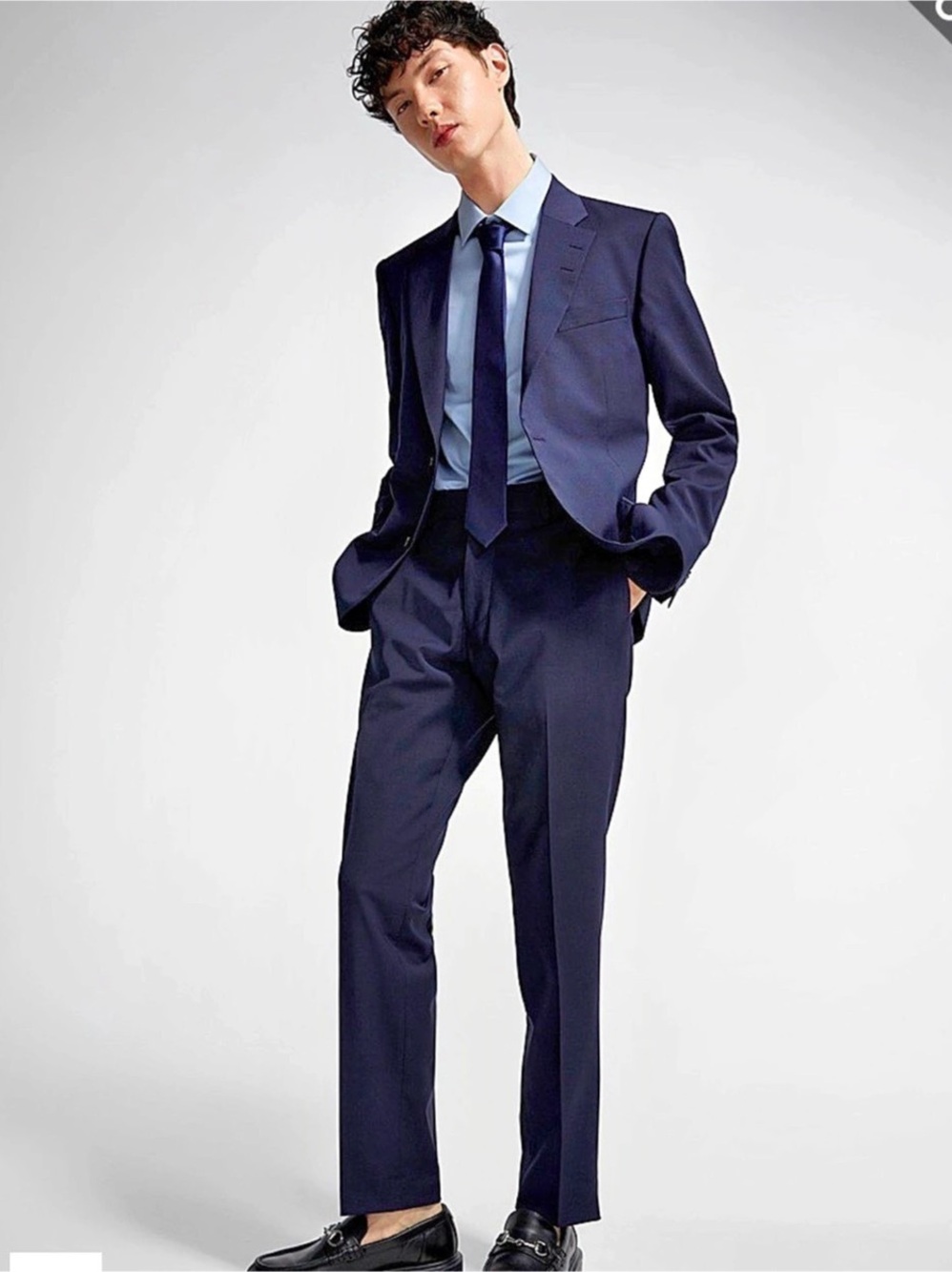 Tiger of Sweden JIL 8 Men's Navy Blue Suit Size 42 Like New